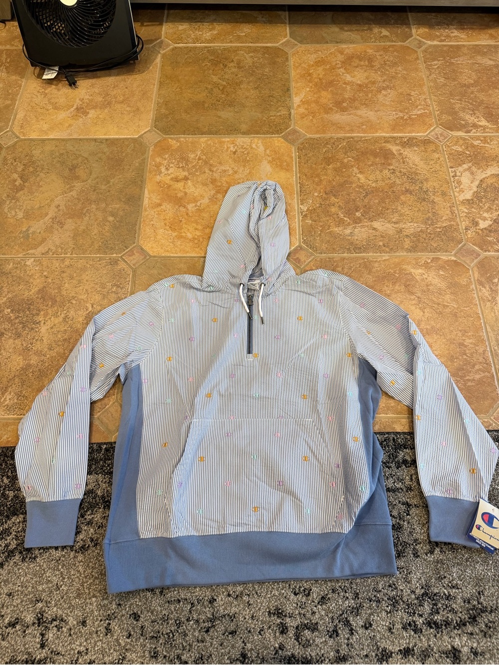Champion Light Blue Hooded Pullover with ‘C’ Detail